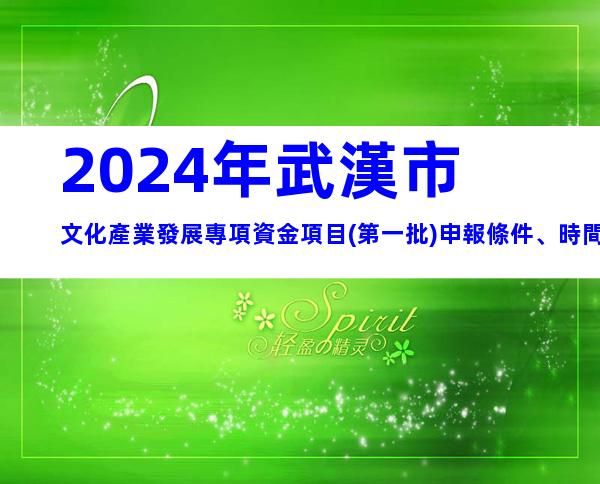 2024年武漢市文化產業發展專項資金項目(第一批)申報條件、時間