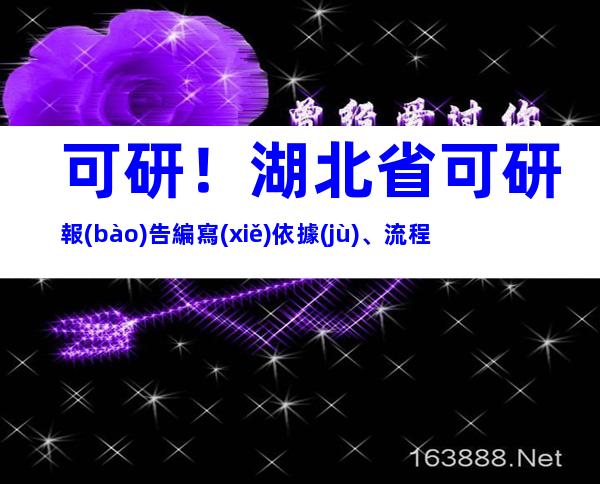 可研！湖北省可研報(bào)告編寫(xiě)依據(jù)、流程