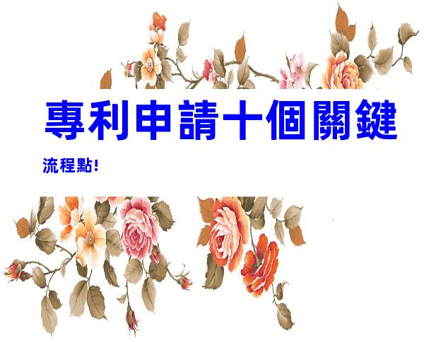 專利申請十個關鍵流程點!